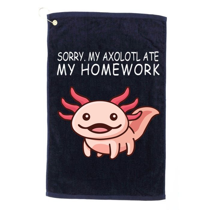 School Axolotl My Axolotl Ate My Homework Cute Axolotl Platinum Collection Golf Towel