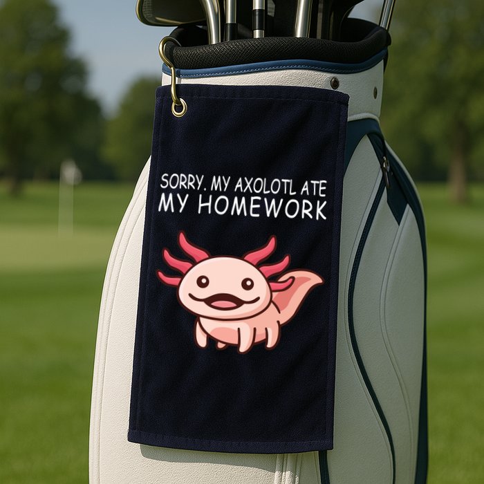 School Axolotl My Axolotl Ate My Homework Cute Axolotl Golf Towel