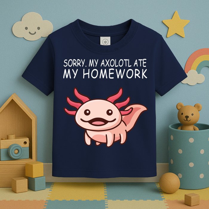 School Axolotl My Axolotl Ate My Homework Cute Axolotl Toddler T-Shirt