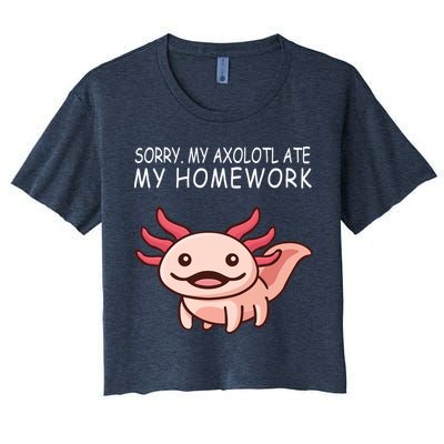 School Axolotl My Axolotl Ate My Homework Cute Axolotl Crop Top