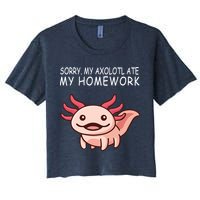 School Axolotl My Axolotl Ate My Homework Cute Axolotl Crop Top