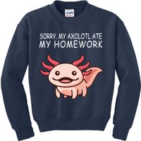School Axolotl My Axolotl Ate My Homework Cute Axolotl Kids Sweatshirt
