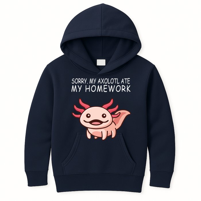 School Axolotl My Axolotl Ate My Homework Cute Axolotl Kids Hoodie