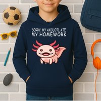 School Axolotl My Axolotl Ate My Homework Cute Axolotl Kids Hoodie