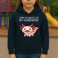 School Axolotl My Axolotl Ate My Homework Cute Axolotl Kids Hoodie