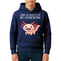School Axolotl My Axolotl Ate My Homework Cute Axolotl Kids Hoodie