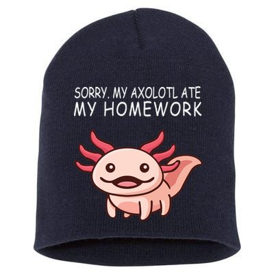School Axolotl My Axolotl Ate My Homework Cute Axolotl Short Acrylic Beanie