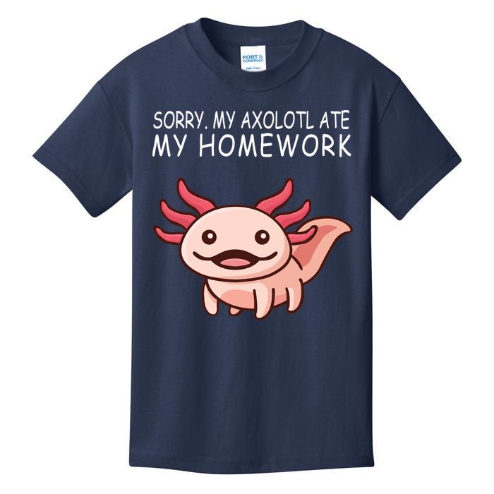 School Axolotl My Axolotl Ate My Homework Cute Axolotl Kids T-Shirt