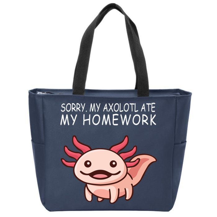 School Axolotl My Axolotl Ate My Homework Cute Axolotl Zip Tote Bag