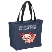 School Axolotl My Axolotl Ate My Homework Cute Axolotl Zip Tote Bag