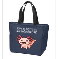 School Axolotl My Axolotl Ate My Homework Cute Axolotl Zip Tote Bag