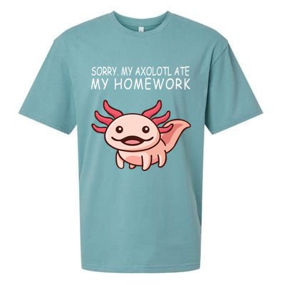 School Axolotl My Axolotl Ate My Homework Cute Axolotl Sueded Cloud Jersey T-Shirt