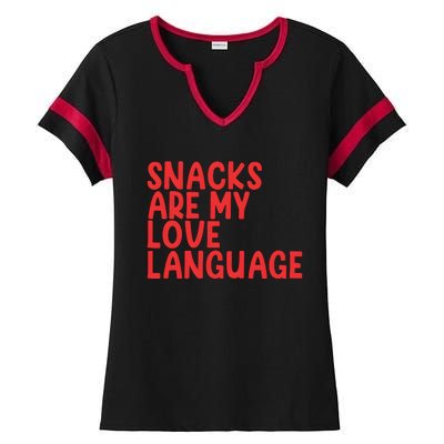 Snacks Are My Love Language Ladies Halftime Notch Neck Tee