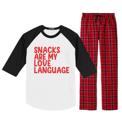 Snacks Are My Love Language Raglan Sleeve Pajama Set