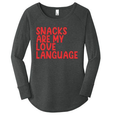 Snacks Are My Love Language Women's Perfect Tri Tunic Long Sleeve Shirt