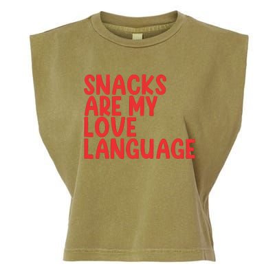 Snacks Are My Love Language Garment-Dyed Women's Muscle Tee