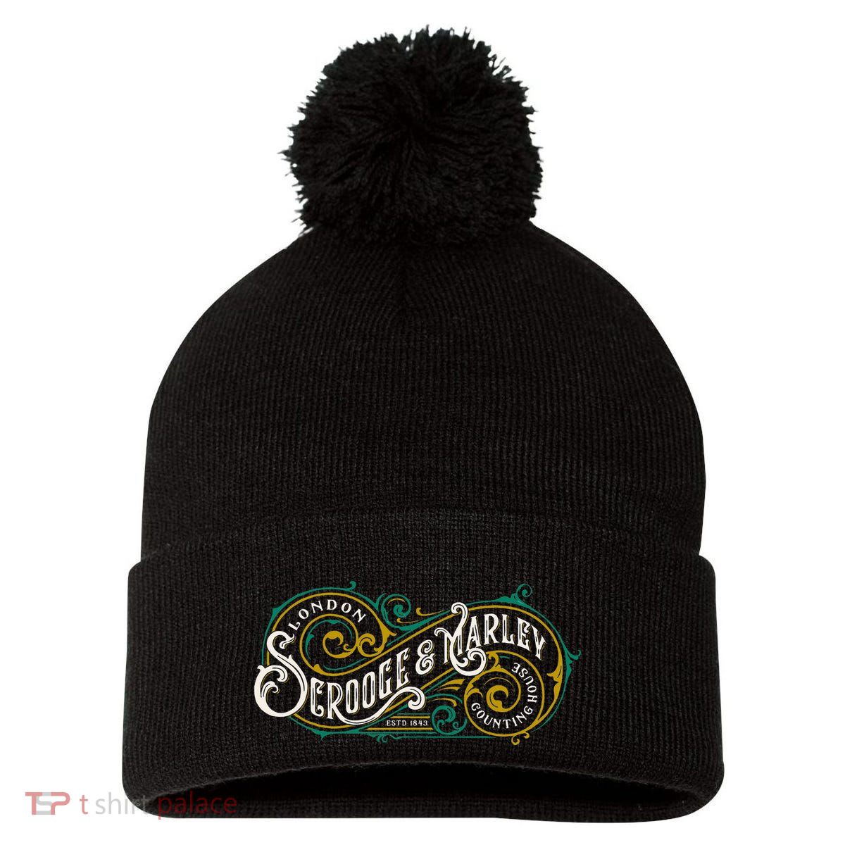 Scrooge And Marley Counting House Christmas Carol Pom Pom 12in Knit Beanie