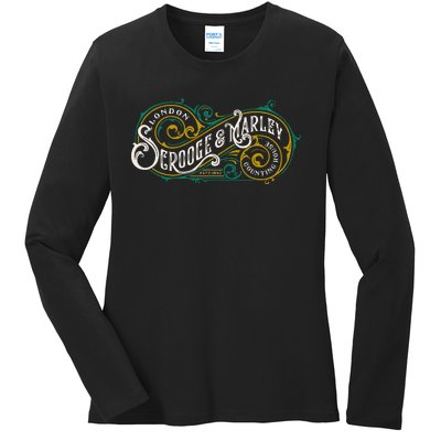 Scrooge And Marley Counting House Christmas Carol Ladies Long Sleeve Shirt