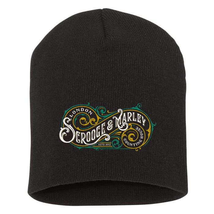 Scrooge And Marley Counting House Christmas Carol Short Acrylic Beanie