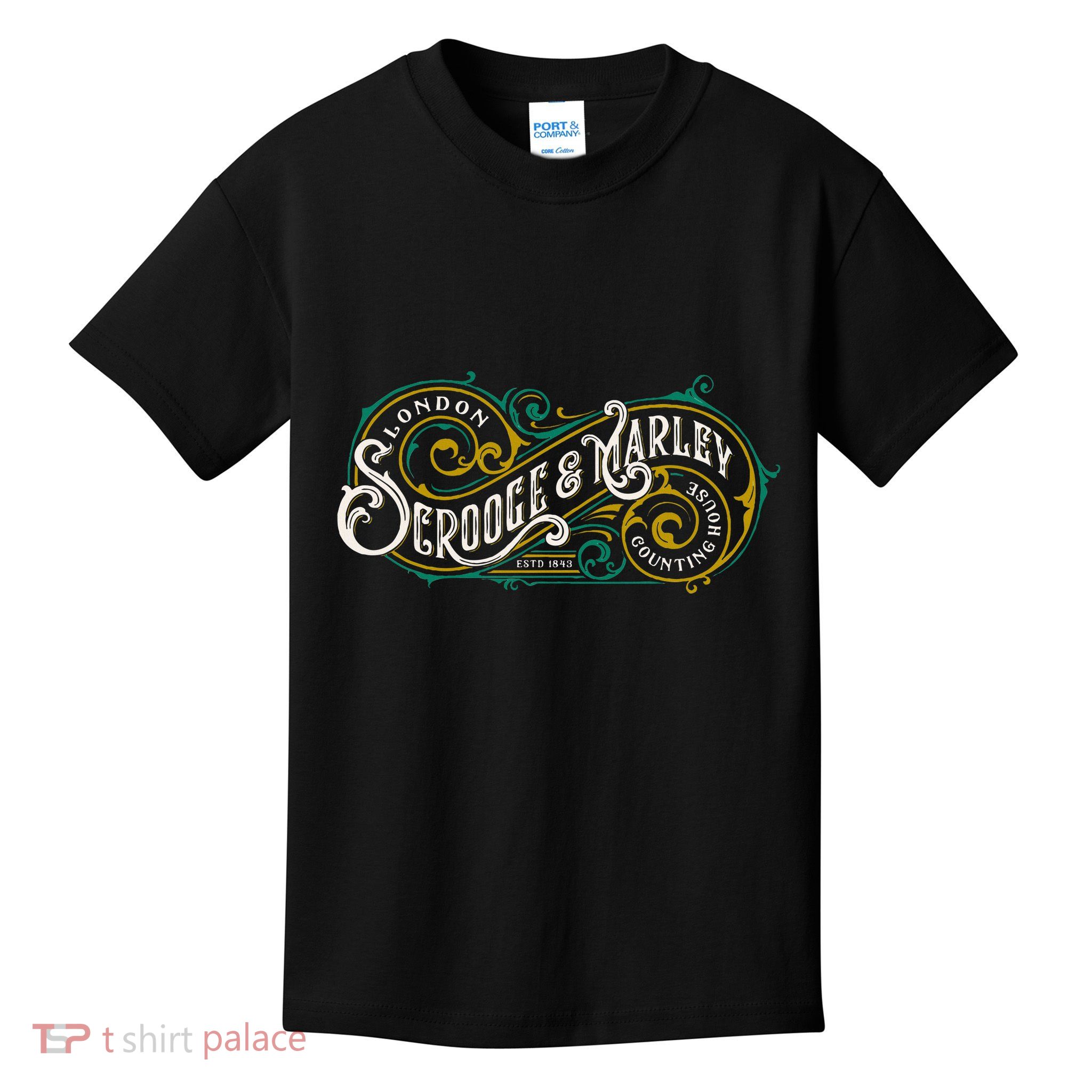 Scrooge And Marley Counting House Christmas Carol Kids T-Shirt