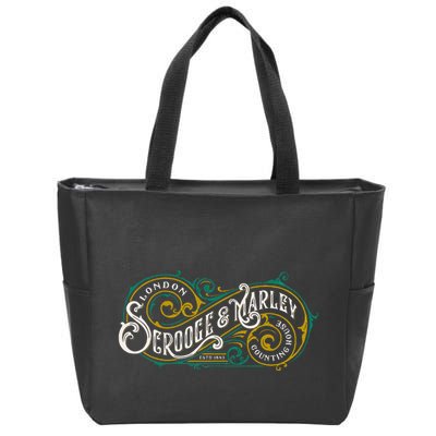 Scrooge And Marley Counting House Christmas Carol Zip Tote Bag