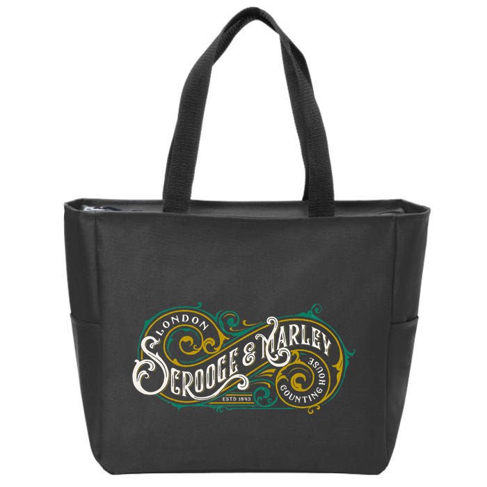 Scrooge And Marley Counting House Christmas Carol Zip Tote Bag
