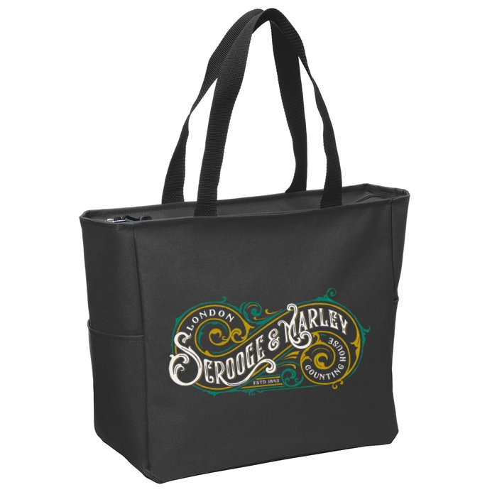 Scrooge And Marley Counting House Christmas Carol Zip Tote Bag