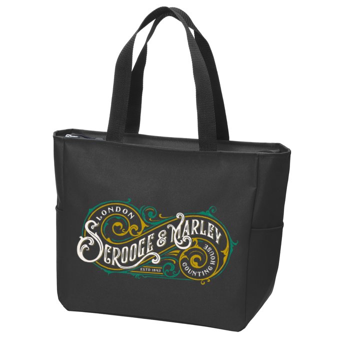 Scrooge And Marley Counting House Christmas Carol Zip Tote Bag