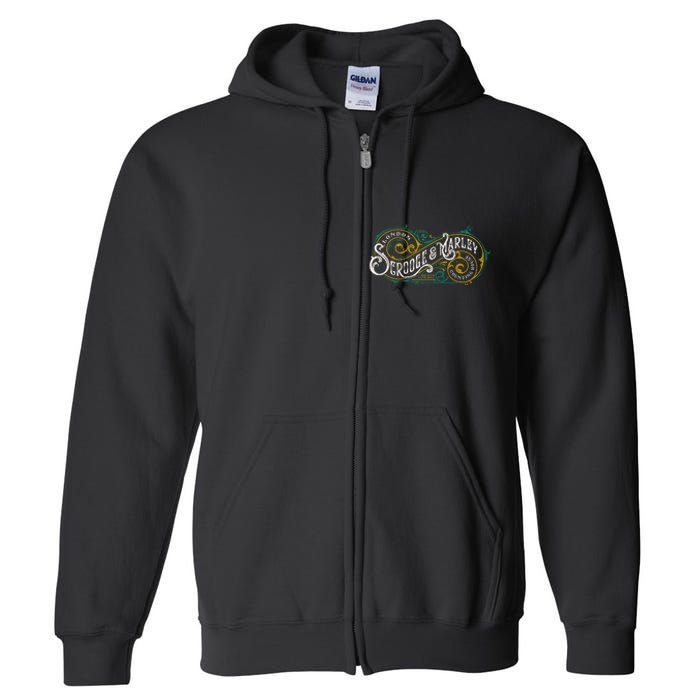 Scrooge And Marley Counting House Christmas Carol Full Zip Hoodie