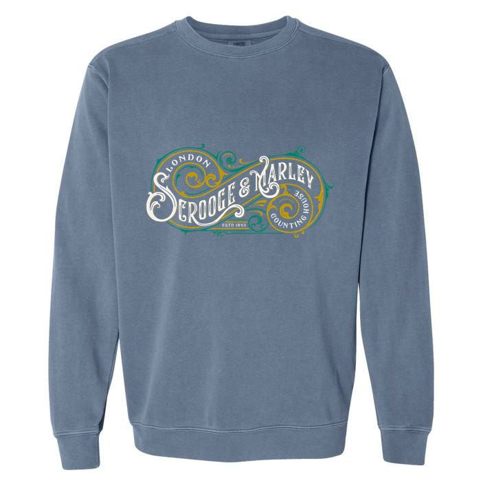 Scrooge And Marley Counting House Christmas Carol Garment-Dyed Sweatshirt