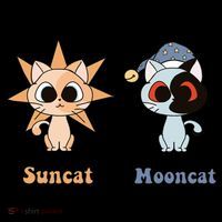 Suncat And Mooncat Gift High Crown Mesh Back Trucker Hat
