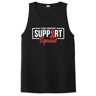 Stroke Awareness Month Support Squad I Wear Red Ribbon Funny Gift PosiCharge Competitor Tank