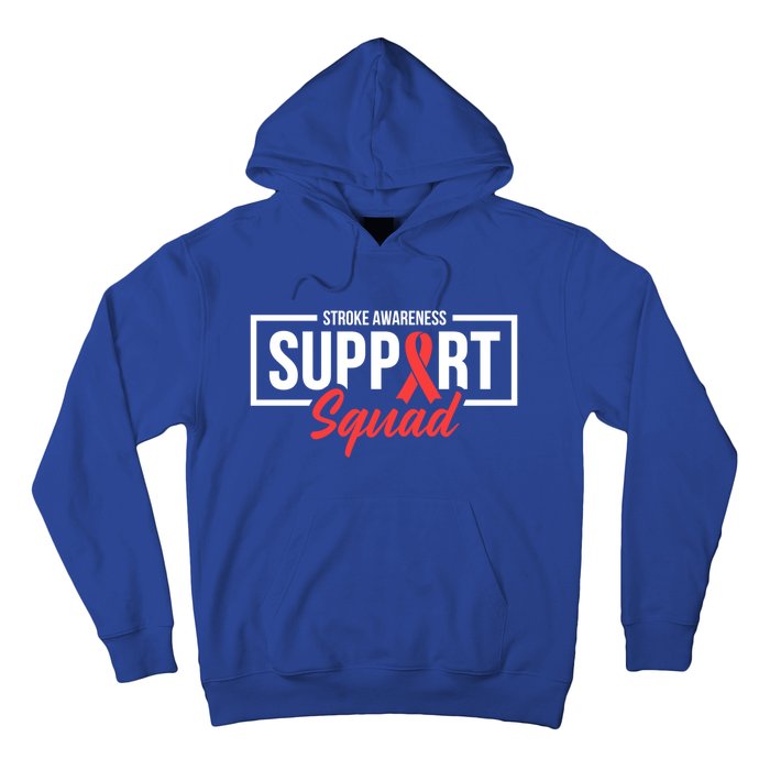 Stroke Awareness Month Support Squad I Wear Red Ribbon Funny Gift Hoodie