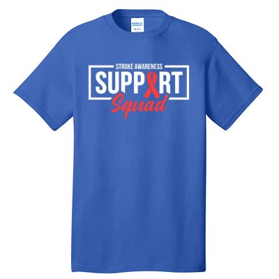 Stroke Awareness Month Support Squad I Wear Red Ribbon Funny Gift Tall T-Shirt