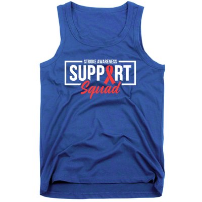 Stroke Awareness Month Support Squad I Wear Red Ribbon Funny Gift Tank Top