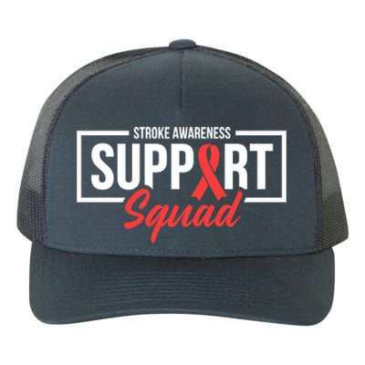 Stroke Awareness Month Support Squad I Wear Red Ribbon Funny Gift Yupoong Adult 5-Panel Trucker Hat