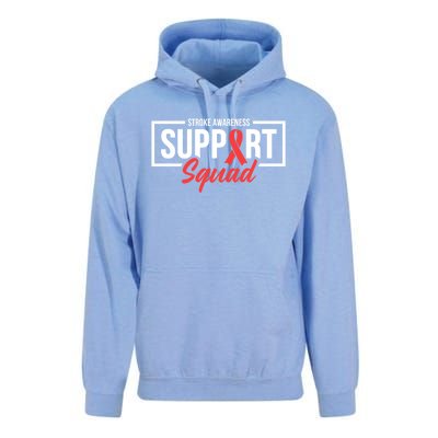 Stroke Awareness Month Support Squad I Wear Red Ribbon Funny Gift Unisex Surf Hoodie