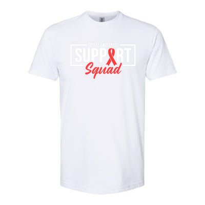 Stroke Awareness Month Support Squad I Wear Red Ribbon Funny Gift Softstyle CVC T-Shirt