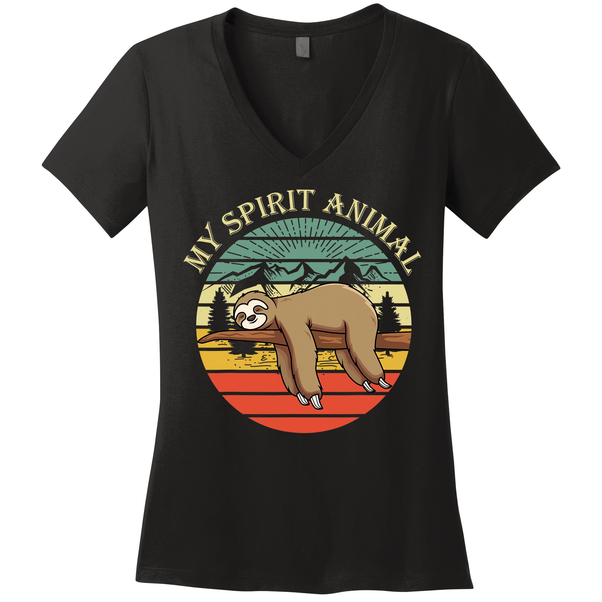 Sloths Are My Spirit Animal Sloth Is My Spirit Animal Women's V-Neck T-Shirt