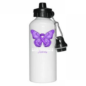 Sarcoidosis Awareness Month Purple Ribbon Butterfly Cool Gift Aluminum Water Bottle