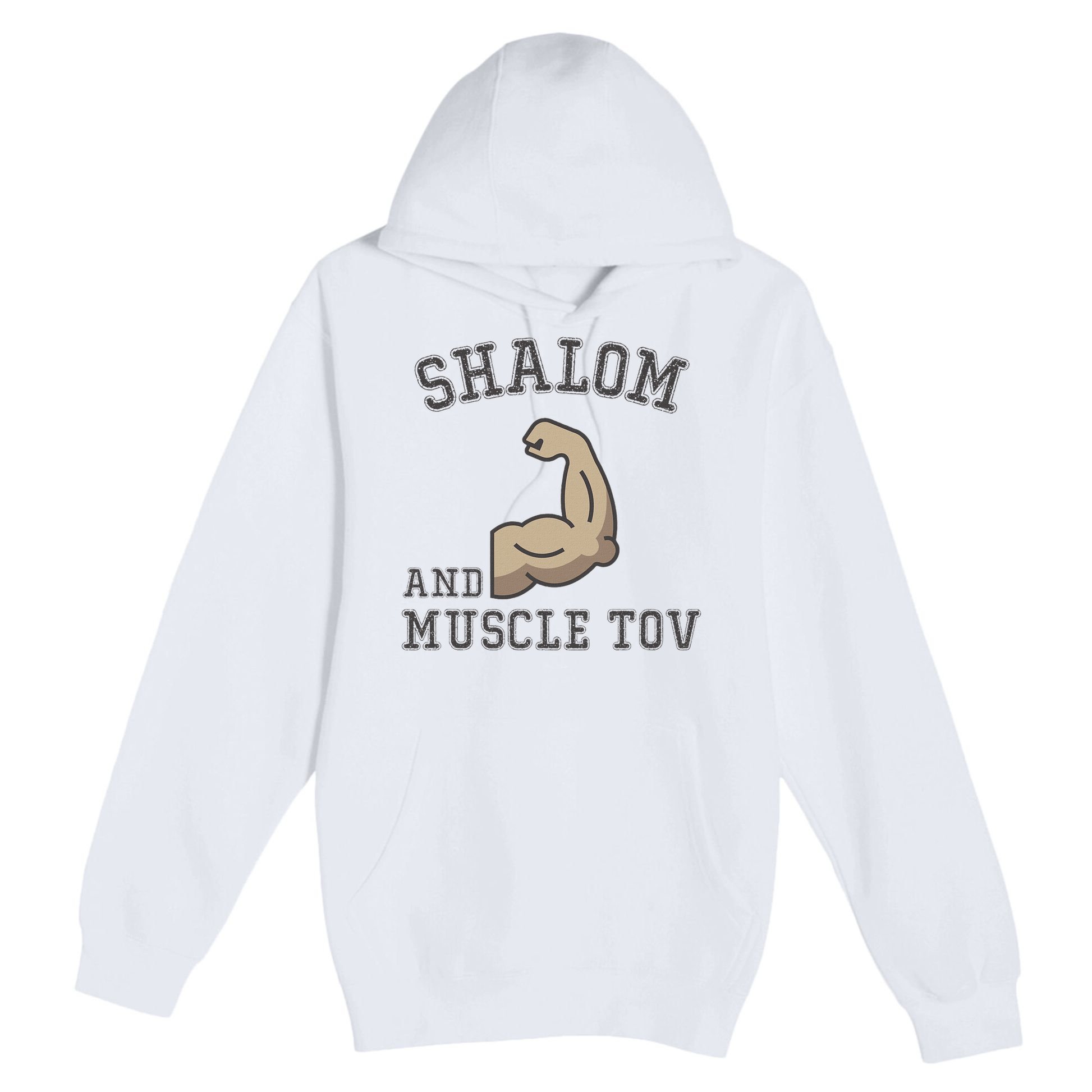 Shalom And Muscle Tov Jewish Muscles Bodybuilder Gym  Premium Pullover Hoodie