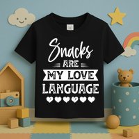 Snacks Are My Love Language. For Snacks Food Lovers Toddler T-Shirt