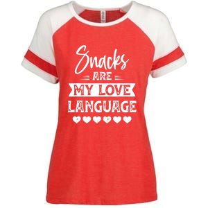 Snacks Are My Love Language. For Snacks Food Lovers Enza Ladies Jersey Colorblock Tee