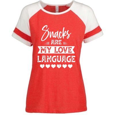 Snacks Are My Love Language. For Snacks Food Lovers Enza Ladies Jersey Colorblock Tee