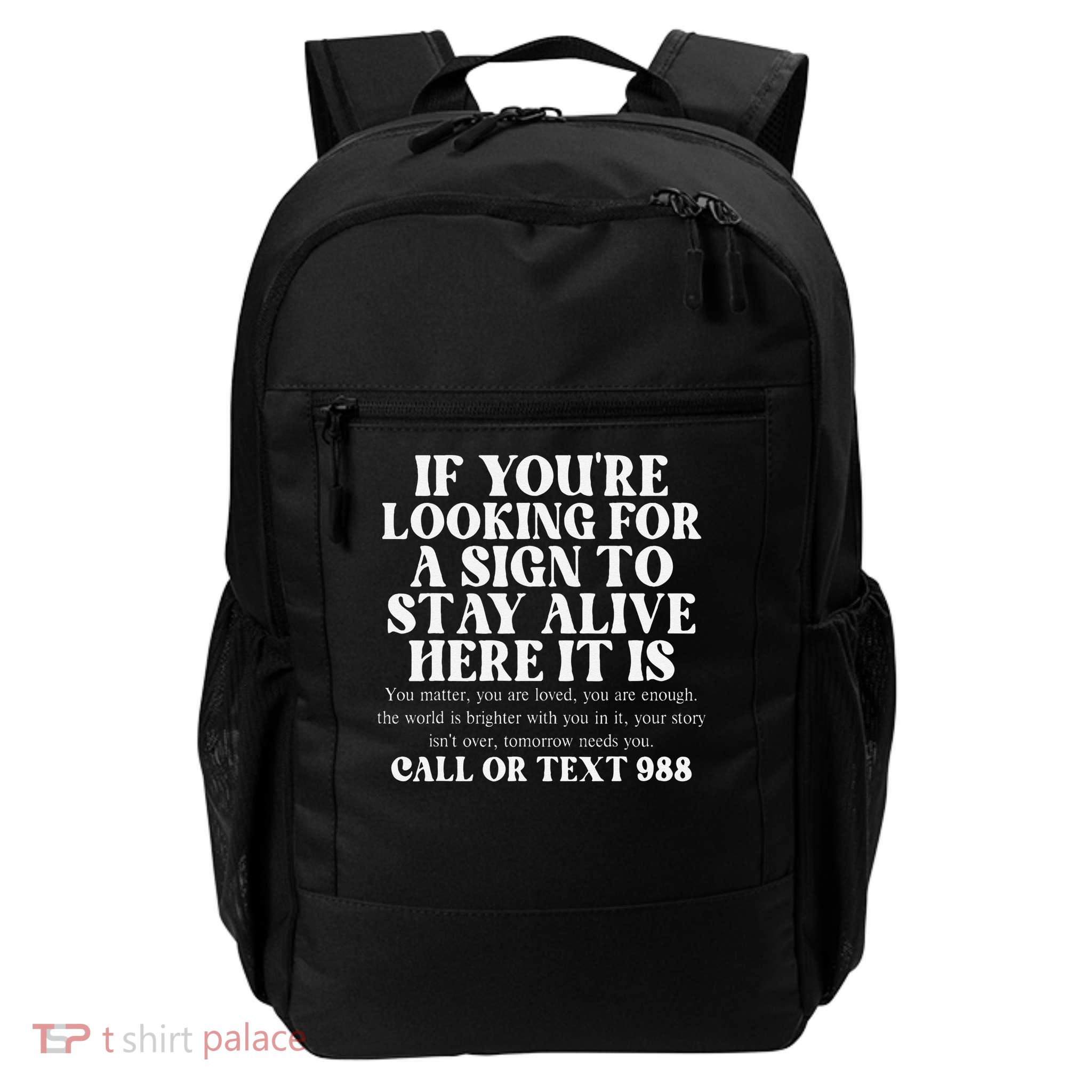 Suicide Awareness Mental Health Suicide Prevention 988 Daily Commute Backpack