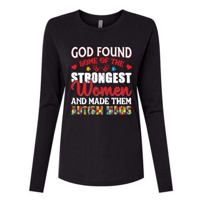 Strongest Autism Mom Awareness Autistic Gift Womens Cotton Relaxed Long Sleeve T-Shirt