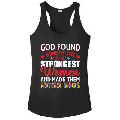 Strongest Autism Mom Awareness Autistic Gift Ladies PosiCharge Competitor Racerback Tank