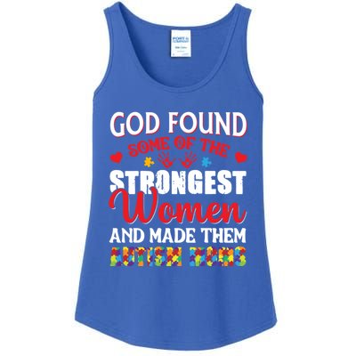 Strongest Autism Mom Awareness Autistic Gift Ladies Essential Tank