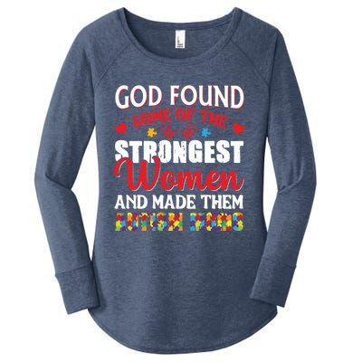 Strongest Autism Mom Awareness Autistic Gift Women's Perfect Tri Tunic Long Sleeve Shirt