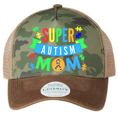 Super Autism Mom For Mothers Raising Awareness And Support Gift Legacy Tie Dye Trucker Hat